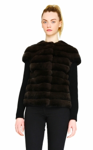 Brown Rex Jacket with Knitted Sleeves