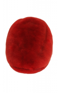 Beret Hat in Red sheared Mink 
