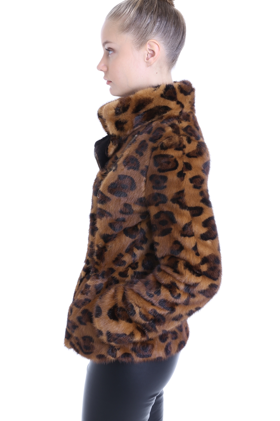 mink biker jacket