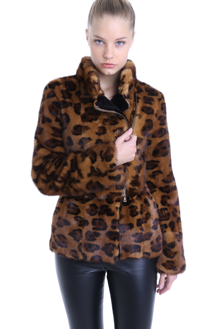 mink biker jacket